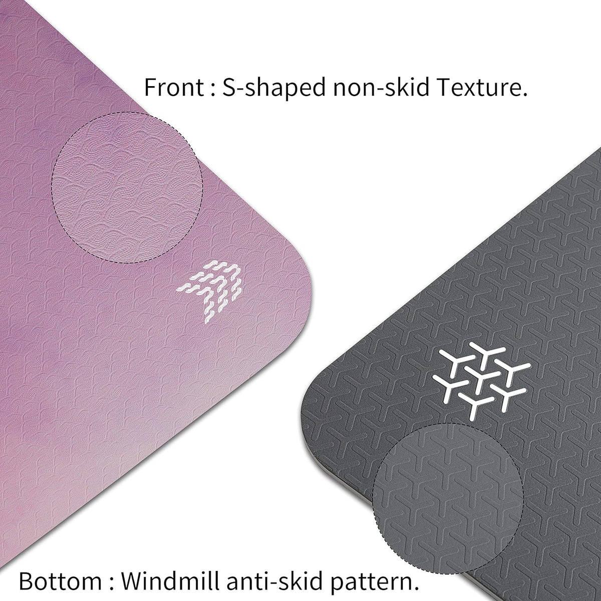Printed Yoga Mat Non Slip Eco Friendly 72 X 27 Inch,Thick 1/4Inch Fitness Exercise Mat for Pilates,Gym Home or Workout Mat with Carrying Strap 6Mm