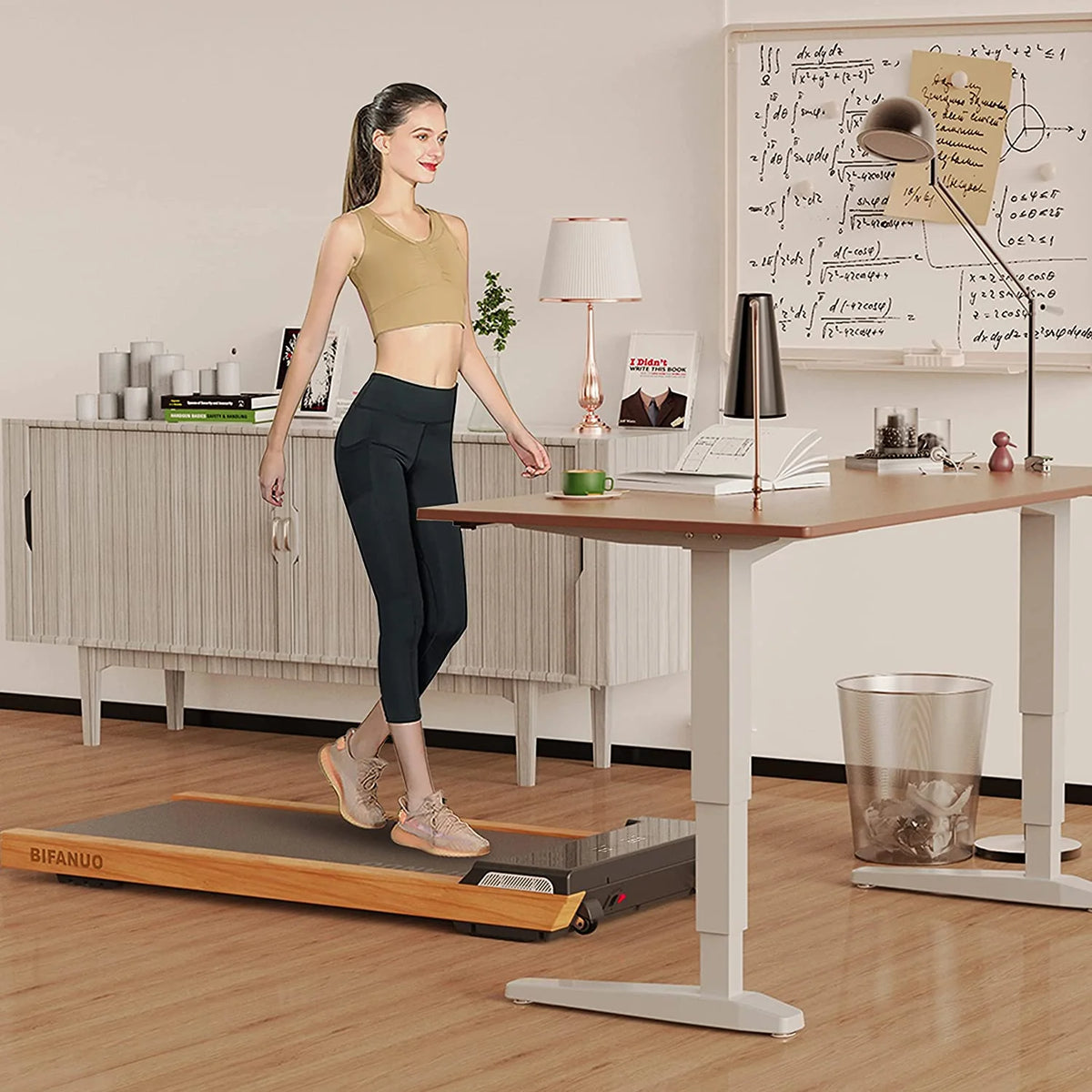 Walking Pad - under Desk Treadmill, Treadmill for Indoor/Outdoor, Quiet and Stable Pad with Remote Control LED Display- Ideal for Fitness Enthusiasts,Pitch Black